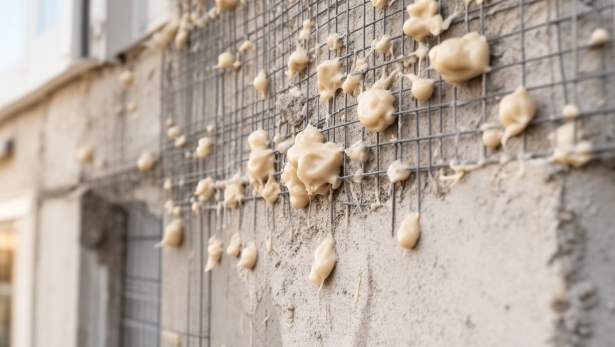 czym szlifować klej na elewacji