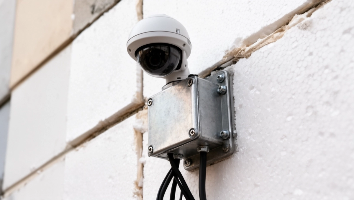 Montaż kamery na elewacji puszka