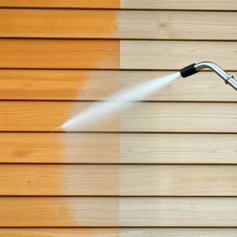 Czyszczenie drewnianej elewacji